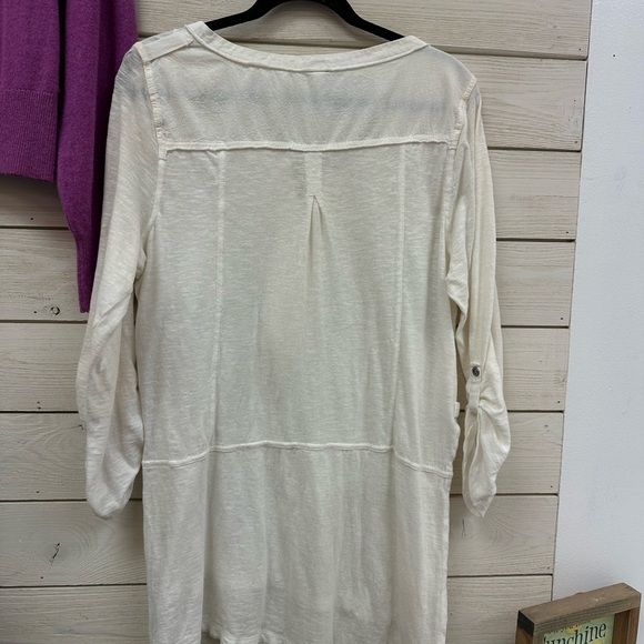 We The Free by Free People White Henley Tunic Top Size Small - Picture 5 of 7
